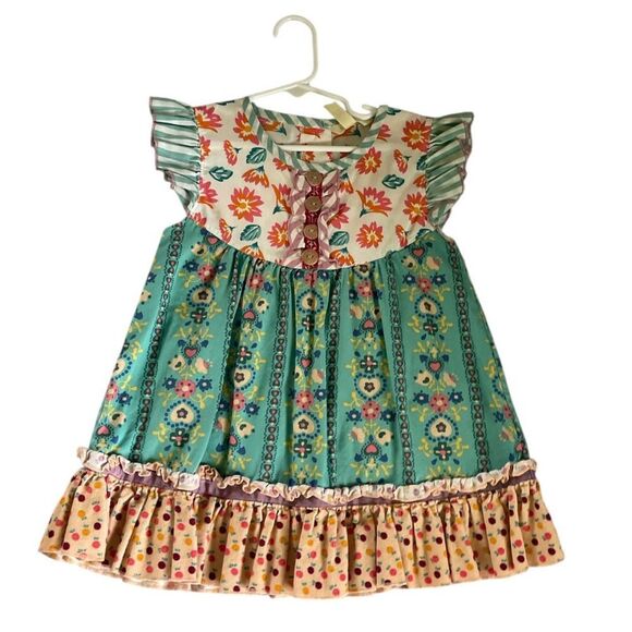 Matilda Jane Other - Matilda Jane | Floral and Polka Dot Dress - Green, Red, Purple, Cream